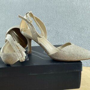 Mysoft Women's Pumps Closed Toe Wedding Party Dress Sandals Gold 8 S215